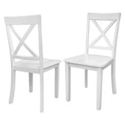 5-Piece Solid Wood Dining Table And Chairs Set, White - ModernLuxe -Baxton Studio Sale Shop GUEST 6c4b5584 d204 4ab2 ace8 565ccc928bfe