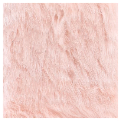 Faux Fur Rectangle Bench - Pink - HomePop 7 Faux Fur Rectangle Bench - Pink - HomePop - Image 7