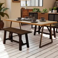 Costway 1/2 PCS Wooden Dining Bench Farmhouse Shoe Bench Entryway Seat With Rubber Wood Frame 13 Costway 1/2 PCS Wooden Dining Bench Farmhouse Shoe Bench Entryway Seat With Rubber Wood Frame -Baxton Studio Sale Shop GUEST 6c8679e6 8be0 4ccb 9e9b 4ba83bfb9c45