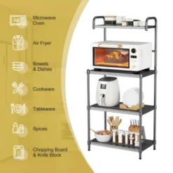 Costway 4-Tier Baker's Rack Microwave Oven Stand Shelves Kitchen Storage Rack Organizer -Baxton Studio Sale Shop GUEST 6d18b7ad 95df 48e9 bfe9 ed569716e8a4