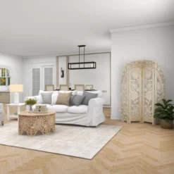 Eclectic Wood Room Divider Screen White - Olivia & May -Baxton Studio Sale Shop GUEST 6d20d273 4242 44b8 99db 38181f23a66f