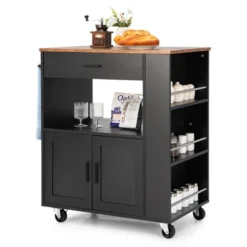 Costway Kitchen Island Cart Rolling Storage Cabinet W/ Drawer & Spice Rack Shelf -Baxton Studio Sale Shop GUEST 6d345f0a 28ab 4068 9e7c 9b02360eea67