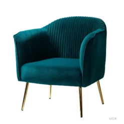 Velvet Barrel Chair With Goden Base Contemporary And Classic Velvet Accent Chair For Living Room | Karat Home -Baxton Studio Sale Shop GUEST 6d492877 7cb0 4214 9600 5589a40ddcd4