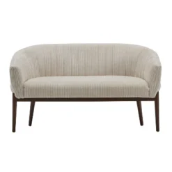 Christopher Knight Home Cheney Contemporary Channel Stitch Upholstered Loveseat With Curved Back