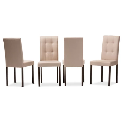 Baxton Studio Set Of 4 Andrew Modern And Contemporary Fabric Upholstered Grid-tufting Dining Chair 2 Baxton Studio Set Of 4 Andrew Modern And Contemporary Fabric Upholstered Grid-tufting Dining Chair - Image 2