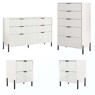 Festivo 4pc Modern Elegance Bedremm Chest And 6 Drawer Dresser And 2 Drawer Nightstands Set 17 Festivo 4pc Modern Elegance Bedremm Chest And 6 Drawer Dresser And 2 Drawer Nightstands Set - Image 17