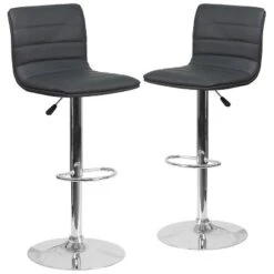 Emma And Oliver Modern Vinyl Adjustable Height Barstool With Horizontal Stitch Back, Set Of 2 37 Emma And Oliver Modern Vinyl Adjustable Height Barstool With Horizontal Stitch Back, Set Of 2 -Baxton Studio Sale Shop GUEST 6ecb73cd b4c1 4c91 afa3 9c60bf3599da