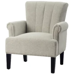 Accent Rivet Tufted Polyester Armchair-ModernLuxe