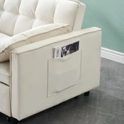 SKRAN Convertible Sleeper Sofa Bed LoveSeat Casual Couch Velvet Sofa, With Pull-Out Bed And Adjustable Backrest For Home Apartment Living Room -Baxton Studio Sale Shop GUEST 6f631dd8 6b21 4253 a789 f39108470957