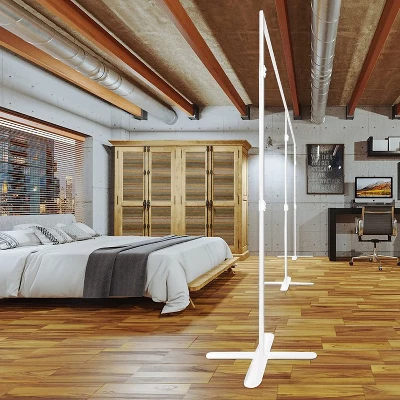 RoomDividersNow End2End Portable Alloy Steel Freestanding Stand, White 2 RoomDividersNow End2End Portable Alloy Steel Freestanding Stand, White - Image 2