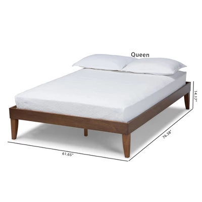 Lucina Walnut Platform Bed Frame Brown - Baxton Studio 7 Lucina Walnut Platform Bed Frame Brown - Baxton Studio - Image 7