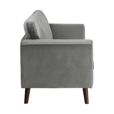 Tolley Velvet Loveseat In Gray - Lexicon 5 Tolley Velvet Loveseat In Gray - Lexicon - Image 5