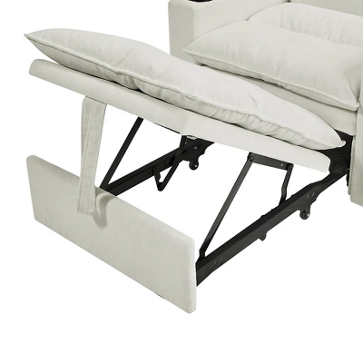 Velvet Convertible 3-in-1 Adjustable Sleeper Sofa Chair With Pullout Bed And Cup Holder 4 Velvet Convertible 3-in-1 Adjustable Sleeper Sofa Chair With Pullout Bed And Cup Holder - Image 4