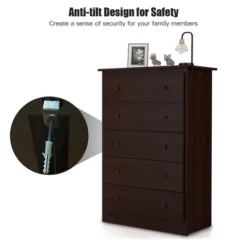 Costway 5 Drawer Dresser Functional Storage Organizer Closet 16 Costway 5 Drawer Dresser Functional Storage Organizer Closet -Baxton Studio Sale Shop GUEST 70ed929b f4b2 4d19 a1e1 283014d7f128