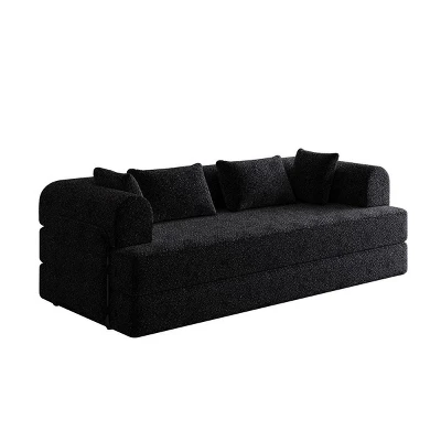 Modern Queen Size Convertible Chenille Sleeper Sofa Bed, Folding Floor Sofa Couch For Living Room, Apartment, Or Bedroom – The Pop Home 5 Modern Queen Size Convertible Chenille Sleeper Sofa Bed, Folding Floor Sofa Couch For Living Room, Apartment, Or Bedroom – The Pop Home - Image 5