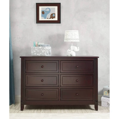 Sorelle Berkley 6-Drawer Double Dresser Espresso 1 Sorelle Berkley 6-Drawer Double Dresser Espresso