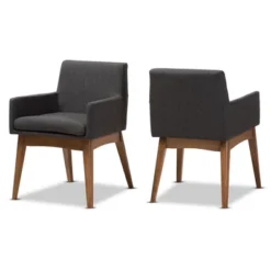 Set Of 2 Nexus Mid Century Modern Walnut Wood Fabric Upholstered Dining Armchair - Baxton Studio -Baxton Studio Sale Shop GUEST 712b4196 bc1c 4749 92be ad45aa70a5d3