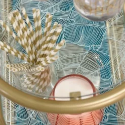 Coral Cape Bar Cart With Metal And Glass Satin Gold - Sauder -Baxton Studio Sale Shop GUEST 718389a9 b22a 4286 b4a8 37a48ae3e0d9