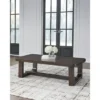 Signature Design By Ashley Breckington Modern Rectangular Coffee Table With Solid Wood Edge, Dark Brown