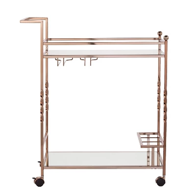 Iverson Metal Mirrored Bar Cart - Aiden Lane 2 Iverson Metal Mirrored Bar Cart - Aiden Lane - Image 2