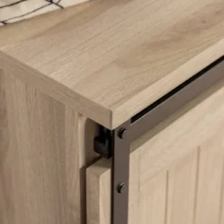 48" Transitional Sliding Door Wood And Metal Bench - Saracina Home -Baxton Studio Sale Shop GUEST 71c7e802 e9d5 4d71 acfe 3940e4bcf887