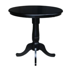 36" Round Top Pedestal Table Black - International Concepts