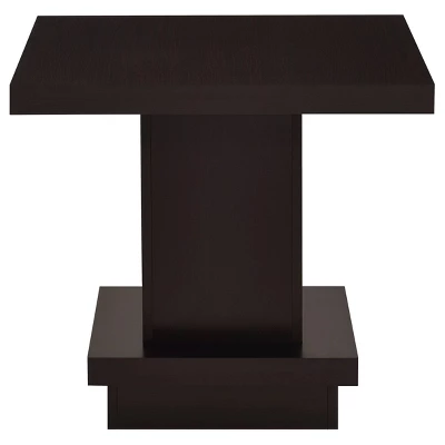 Reston Square Wood End Table Cappuccino Brown - Coaster 2 Reston Square Wood End Table Cappuccino Brown - Coaster - Image 2