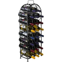 Sorbus 23 Bottle Metal Wine Rack (Black) -Baxton Studio Sale Shop GUEST 72a55536 5739 4596 b86d f0a52f27071b
