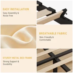 Full Size Bed Frame With Adjustable Headboard, Velvet Upholstered Tufted Twin Platform Bedframe With Strong Wooden Slats, No Box Spring Needed,White -Baxton Studio Sale Shop GUEST 72bb4548 d916 4a12 91ed 2e43a1c786ed