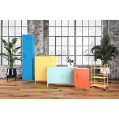 Cache Metal Rolling Cart Blue - Novogratz -Baxton Studio Sale Shop GUEST 72cf4fd6 b6d7 4d08 89d0 3e83a213fc6b