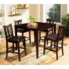 5pc Tilmara Curvy Cutout Back Chair Counter Dining Table SetEspresso - MiBasics