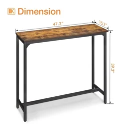 ODK 47 Inch Rectangular Modern Bar Height Narrow Pub, Kitchen, And Dining Table With Metal Legs, Easy To Clean Top, And Fast Assembly, Rustic Brown 5 ODK 47 Inch Rectangular Modern Bar Height Narrow Pub, Kitchen, And Dining Table With Metal Legs, Easy To Clean Top, And Fast Assembly, Rustic Brown -Baxton Studio Sale Shop GUEST 73199d0f d374 49f9 b2c6 5bc1ae777916