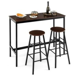 Costway 3 Piece Bar Table Set Pub Table And 2 Stools Counter Kitchen Dining Set -Baxton Studio Sale Shop GUEST 73650455 7db8 4c08 9129 17dde3d9eee7