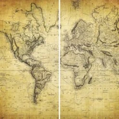 6" Double Sided Vintage World Map Canvas Room Divider Beige - Oriental Furniture -Baxton Studio Sale Shop GUEST 738786a7 5be6 460d 9107 b3cc925738c1