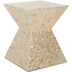 Calypso Sunburst Mosaic Stool - Multi/Beige - Safavieh -Baxton Studio Sale Shop GUEST 7396f38b e7e2 44a3 8c22 ae9de5122907