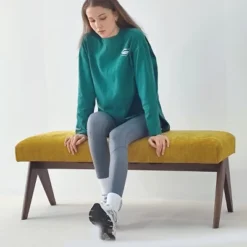 Morgan 47.2" Wide Benches Upholstered Seat And Back With Upside Down "V" Shape Design Solid Wood Legs-Maison Boucle -Baxton Studio Sale Shop GUEST 73ae6163 88e4 4e52 9273 9380584910bf