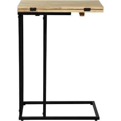 Harton Rustic Expandable C Side Table - Natural Wood - Serta 6 Harton Rustic Expandable C Side Table - Natural Wood - Serta - Image 6