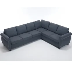 6-Seater L-Shaped Sleeper Combined Sofa Bed, Queen Size Pull Out Sectional Couch W/ High-Density Foam, Easy Assembly 13 6-Seater L-Shaped Sleeper Combined Sofa Bed, Queen Size Pull Out Sectional Couch W/ High-Density Foam, Easy Assembly -Baxton Studio Sale Shop GUEST 7490a227 53a4 4e07 8148 43a991253b3b