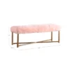 Faux Fur Rectangle Bench - Pink - HomePop