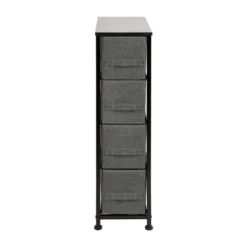 Flash Furniture 4 Drawer Slim Wood Top Cast Iron Frame Vertical Storage Dresser With Easy Pull Fabric Drawers -Baxton Studio Sale Shop GUEST 755df43a c498 4c39 929b 71d63a3d2254