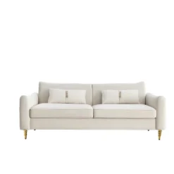 80.3" Modern Velvet Tufted Sofa With 2 Pillows And Gold Legs - ModernLuxe -Baxton Studio Sale Shop GUEST 7566b5f6 a97c 4574 bfdf 4b7fdca7027a
