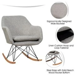 Costway Set Of 2 Accent Rocking Chair Upholstered Rocking Arm Chair W/ Cushion -Baxton Studio Sale Shop GUEST 75b13b70 9c36 4ef8 838a 9620d8e755be