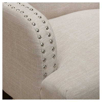 Filmore Fabric Armchair Light Beige - Christopher Knight Home 2 Filmore Fabric Armchair Light Beige - Christopher Knight Home - Image 2