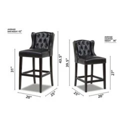 Jennifer Taylor Home Richmond 30" Armless Wingback Tufted Bar Stool -Baxton Studio Sale Shop GUEST 761846f6 5682 4e8a 9b2e e5a95c34b7e2