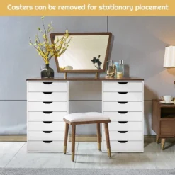 Costway 7 Drawer Chest Storage Dresser Floor Cabinet Organizer With Wheels White 13 Costway 7 Drawer Chest Storage Dresser Floor Cabinet Organizer With Wheels White -Baxton Studio Sale Shop GUEST 762d022a c2a2 4196 8d7d fb61e66cb980