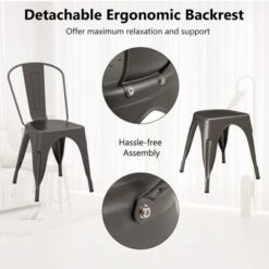 Tangkula Tolix Style Metal Dining Chairs Set Of 4 W/ Removable Backrest For Dining Room 14 Tangkula Tolix Style Metal Dining Chairs Set Of 4 W/ Removable Backrest For Dining Room -Baxton Studio Sale Shop GUEST 764d7098 812b 4c19 8037 e1553d1e8434