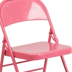 Emma And Oliver 2 Pack Bubblegum Pink Triple Braced & Double Hinged Metal Folding Chair -Baxton Studio Sale Shop GUEST 775cd054 56e2 42c1 8cd2 7edae6c16392