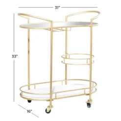 Contemporary Iron Bar Cart Gold - Olivia & May -Baxton Studio Sale Shop GUEST 77700dba 4048 469a a34a c268b87fe38e