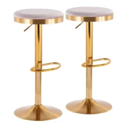 Set Of 2 Dakota Glam Adjustable Barstools - LumiSource -Baxton Studio Sale Shop GUEST 77a71f7d 3d33 4254 a238 d14ff1317af7