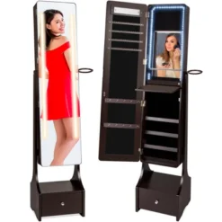 Best Choice Products Full Length LED Mirrored Jewelry Storage Organizer Cabinet W/ Interior & Exterior Lights -Baxton Studio Sale Shop GUEST 7925fc77 4f02 4bce 97a2 58b01fcd5066